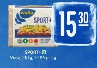 Rema 1000 SPORT Wasa, 210 g, 72,86 pr. kg tilbud