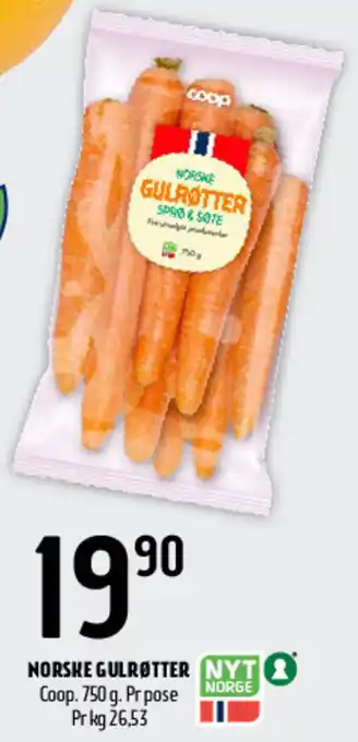 Coop Prix NORSKE GULRØTTER tilbud