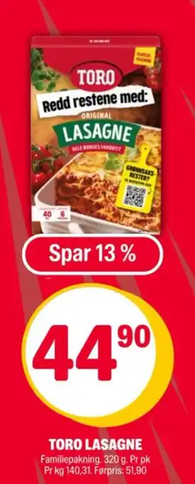 Coop Extra TORO LASAGNE tilbud