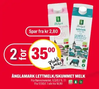 Coop Extra ÄNGLAMARK LETTMELK/SKUMMET MELK tilbud