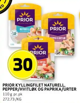Bunnpris PRIOR KYLLINGFILET NATURELL, PEPPER/HVITLØK tilbud