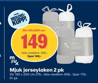 Coop Obs Mjuk jerseylaken 2 pk tilbud