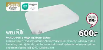 JYSK Vardo pute med memoryskum tilbud