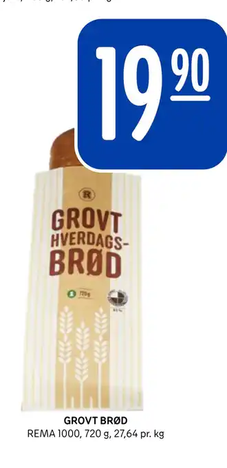 Rema 1000 Grovt brød tilbud