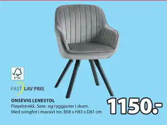 JYSK Onsevig lenestol tilbud