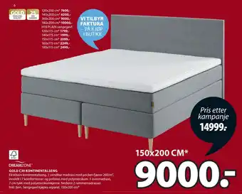 JYSK Gold c30 kontinentalseng tilbud