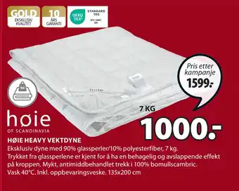 JYSK Høie heavy vektdyne tilbud