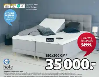 JYSK Høie e250 regulerbar seng tilbud