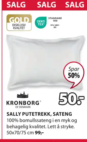 JYSK Sally putetrekk, sateng tilbud