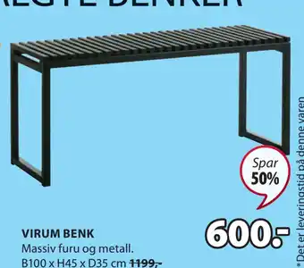 JYSK Virum benk tilbud