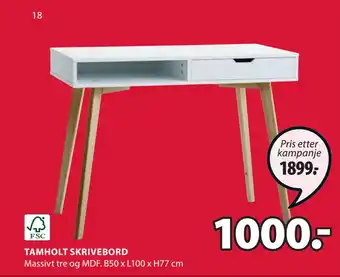 JYSK Tamholt skrivebord tilbud