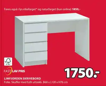 JYSK Limfjorden skrivebord tilbud