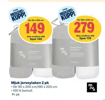 Coop Extra Mjuk jerseylaken 2 pk tilbud