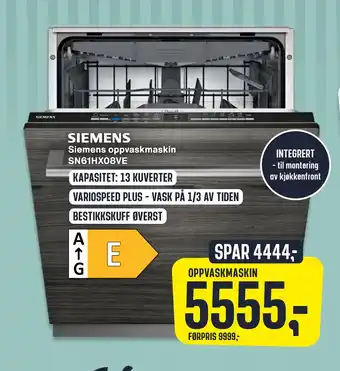 Skousen Siemens oppvaskmaskin tilbud