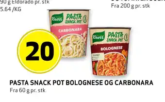 Bunnpris Pasta snack pot bolognese og carbonara tilbud