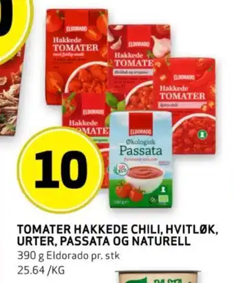 Bunnpris TOMATER HAKKEDE CHILI, HVITLØK, URTER, PASSATA OG NATURELL tilbud