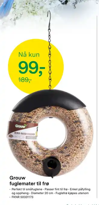 Grouw fuglemater til frø