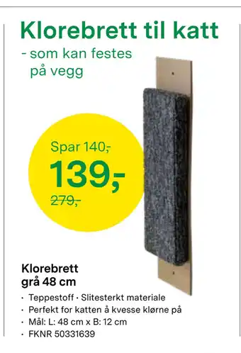 Felleskjøpet Klorebrett til katt tilbud