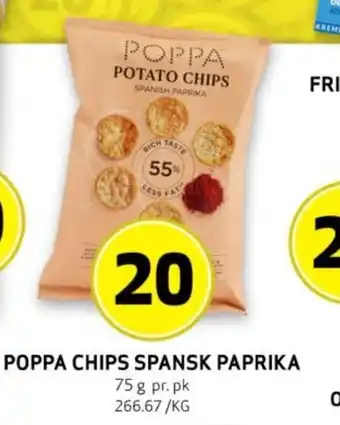 Bunnpris POPPA CHIPS SPANSK PAPRIKA tilbud