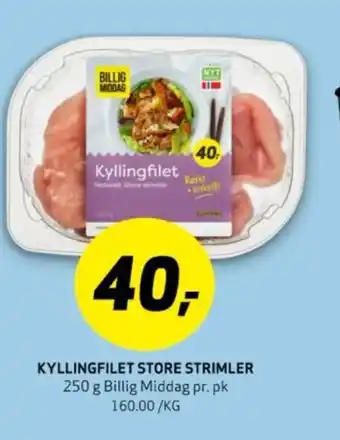 Bunnpris KYLLINGFILET STORE STRIMLER tilbud