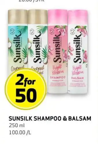 Bunnpris SUNSILK SHAMPOO & BALSAM tilbud