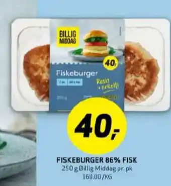 Bunnpris Billig middag fiskeburger tilbud