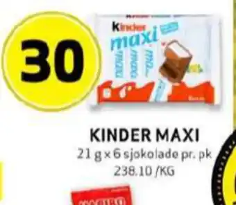 Bunnpris Maxi sjokoladebar tilbud