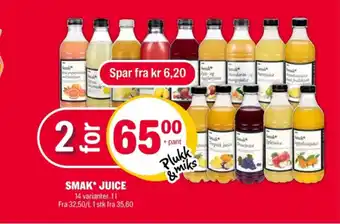 Coop Extra Smak eple-, solbær og acerolajuice tilbud