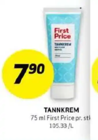 Bunnpris First price tannkrem tilbud
