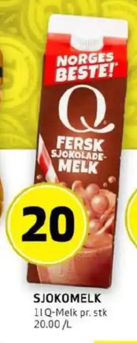 Bunnpris Q sjokolademelk tilbud