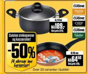 Europris Cuisine stekepanne tilbud