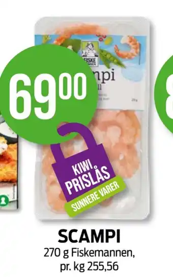 Kiwi Fiskemannen scampi tilbud