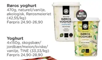 Meny Røros yoghurt tilbud