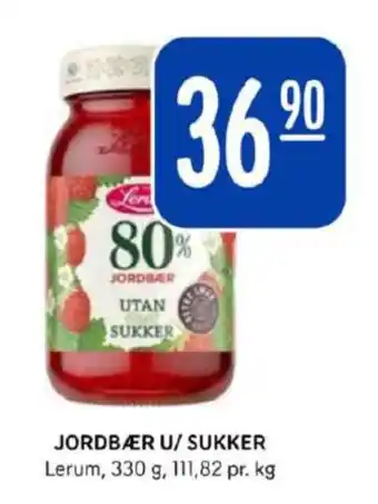 Rema 1000 Lerum jordbær 80% 330 gram tilbud