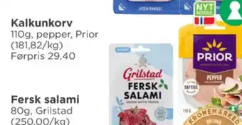 Meny Prior kalkunkorv pepper tilbud