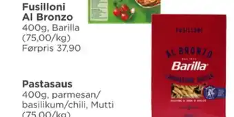 Meny Barilla pasta tilbud