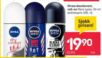 Rusta Nivea men roll-on tilbud