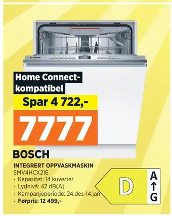 POWER Bosch integrert oppvaskmaskin tilbud