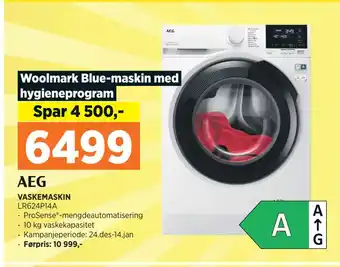 POWER Aeg vaskemaskin tilbud