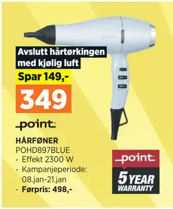 POWER Point hårføner tilbud