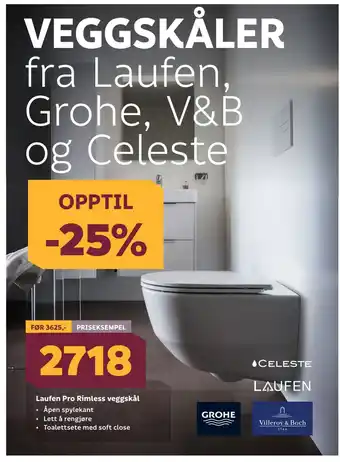 Megaflis Laufen pro rimless veggskål tilbud