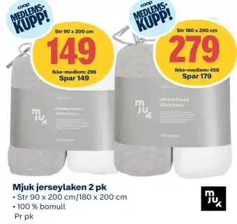 Coop Extra Mjuk jerseylaken 2 pk tilbud