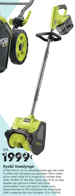 Mekk Ryobi Snøslynge tilbud