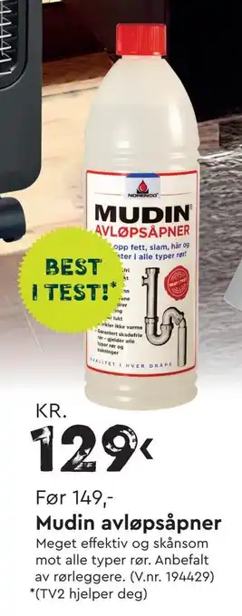 Mekk Mudin avløpsåpner tilbud