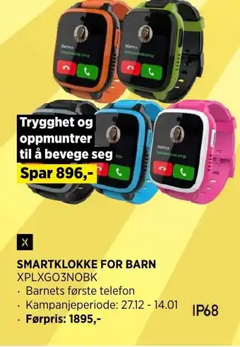 POWER SMARTKLOKKE FOR BARN XPLXG03NOBK tilbud
