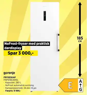 POWER FRYSESKAP FNP619EAW6L tilbud