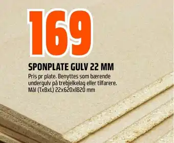 Coop Obs SPONPLATE GULV 22 MM tilbud