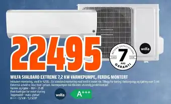 Coop Obs WILFA SVALBARD EXTREME 7,2 KW VARMEPUMPE, FERDIG MONTERT tilbud