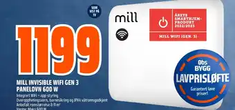 Coop Obs MILL INVISIBLE WIFI GEN 3 PANELOVN 600 W tilbud