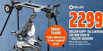 Coop Obs KELLEN KAPP- OG GJÆRSAG 255 MM 2000 W + KELLEN SAGBORD tilbud